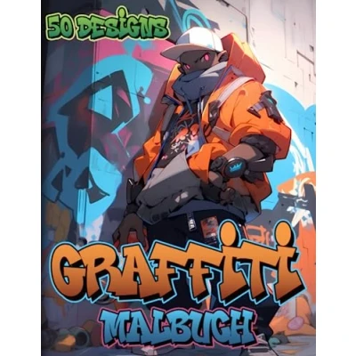 Abbildung von Graffiti Malbuch: Coole Streetart Designs mit 50 Motiven für Erwachsene &amp; Kinder zum Ausmalen