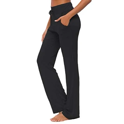 Abbildung von KESSER Yogahose Jogginghose Damen mit Taschen Freizeithose Straight Leg Modal Sporthose Kordelzug Damenmode Culotte Lounge Running Lang Frauen Hose