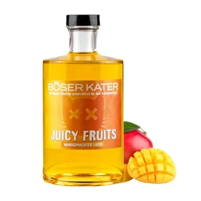Abbildung von Böser Kater Juicy Fruits Likör Sommerliche, fruchtige Noten von Mango &amp; Zitrone für den puren Genuss spannende Cocktails oder Spritz Aperitif Perfekte Geschenkidee 0,5l 20% Vol.