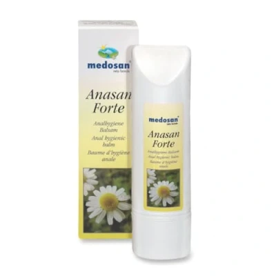 Abbildung von Anasan Forte Analhygiene Pflegebalsam Hämorrhoiden Fissuren Analthrombosen bei wunden Stellen im Intimbereich