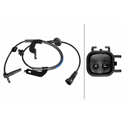 Abbildung von HELLA 6PU 358 217 611 ABS Sensor mit Klammer Hallsensor 2 885 JEEP: Compass, Patriot, DODGE: Caliber Schrägheck