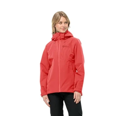 Abbildung von Jack Wolfskin Fernblick 2L W Regenjacke / wasserabweisende Jacke, Damen, Größe: XS, Vibrant red
