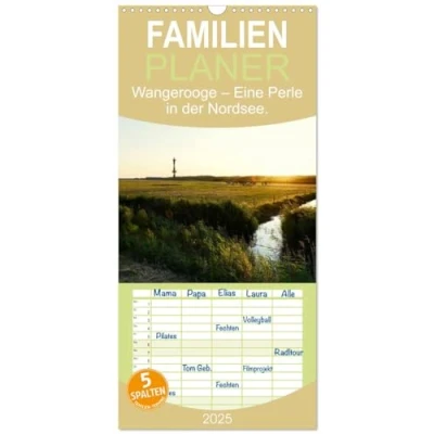 Abbildung von Familienplaner 2025 Wangerooge Eine Perle in der Nordsee. mit 5 Spalten (Wandkalender, 21 cm x 45 cm), CALVENDO