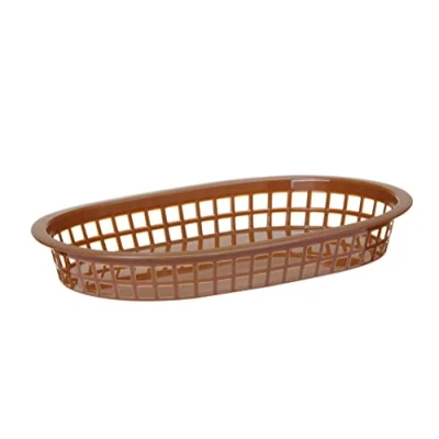 Abbildung von HENDI Servierkörbe, im Fastfood Stil, Körbe, zum Servieren für Pommes Frites, Garnelen, Zwiebelringen, Stückzahl: 6, 275x175x(H)38mm, Braun