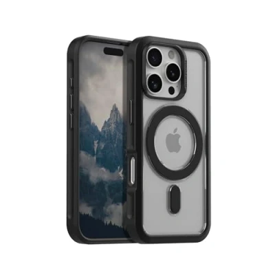 Abbildung von Rokform Schlanke Hülle, kompatibel mit dem iPhone 16 Pro, magnetische sturzgeprüfte Rüstung (transparent)
