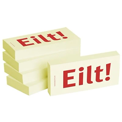 Abbildung von Bizstix Haftnotizen 75x35mm gelb &#039;Eilt&#039; VE=5 Blöcke