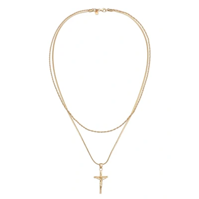 Abbildung von Kuzzoi Layer Kreuz Halskette, Herren, Größe: 50, Gold