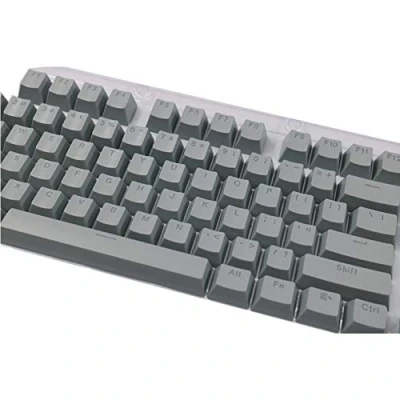 Abbildung von Pudding Keycaps Double Shot PBT Keycap Set für mechanische Tastaturen, Full 104 Tasten Set, OEM Profil, Standard Layout Grau