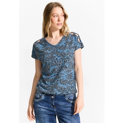 Abbildung von Cecil BURN OUT Top, Damen, Größe: Large, Blau