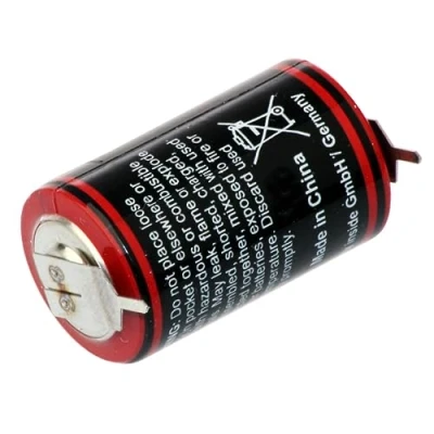 Abbildung von kraftmax Lithium 3,6V Batterie LS14250 1/2 AA Zelle mit Pins +/