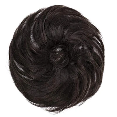 Abbildung von CAISHA Haargummi Bella Hochsteckfrisuren Haarteil Hochzeitfrisuren Voluminös Leicht Gewellt Hitzebeständige Kunstfaser DM17cm Braun G5B