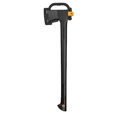 Abbildung von Fiskars Fällaxt L, Solid, Mit Klingen und Transportschutz, Antihaftbeschichtet, Hochwertige Stahl Klinge/Glasfaserverstärkter Kunststoff Stiel, Schwarz/Orange, A18, Länge: 65 cm, 1,6 kg, 1052045