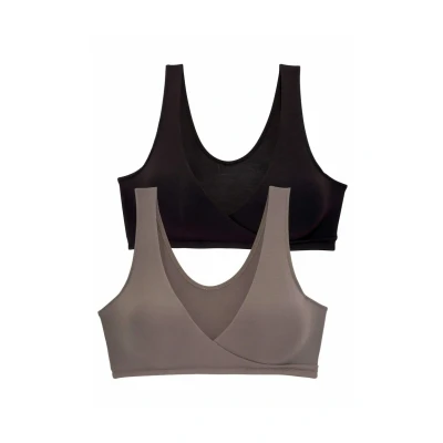 Abbildung von Lascana Nursing BRA 2 PACK Triangel BH, Damen, Größe: 44, Taupe + schwarz