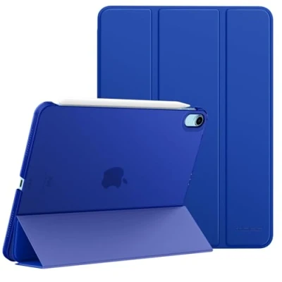 Abbildung von MoKo für iPad Air 6. Generation 11 Zoll Hülle M2 2024/iPad 5 Gen 2022/iPad 4 2020, 11&#039;&#039; mit Transluzent Hart Rückseite, 6/5/4 Hülle, Klein Blau