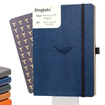 Abbildung von Dingbats* Tierwelt Notizbuch A5 Liniert Weicher Einband Tagebuch aus veganem Leder für Arbeiten, Reisetagebuch, Universitäts Notizen mit Elastischem Verschlussband