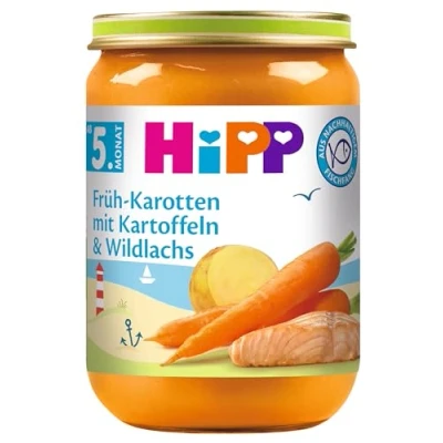 Abbildung von HiPP Früh Karotten mit Kartoffeln und Lachs, 6er Pack (6 x 190 g)
