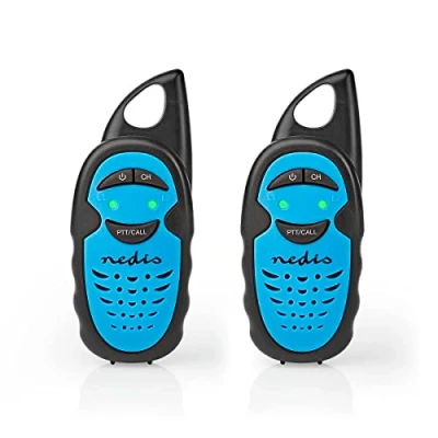 Abbildung von NEDIS Walkie Talkie Set 2 Hörer Bis zu 3 km Frequenzkanäle: PTT Hours Blau/Schwarz Schwarz/Blau