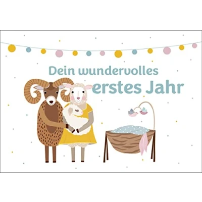 Abbildung von Dein wundervolles erstes Jahr: Ein Babyalbum über die schönsten Erlebnisse eines Babys im ersten Jahr. Erinnerungsalbum, Geschenkbuch zur Geburt.