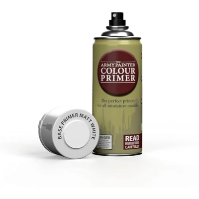 Abbildung von The Army Painter, Colour Primer Matt White, 400 ml Grundierung Spray Weiß Acryllack für Fantasy Modellbau Wargames Tabletop Figuren, Warhammer &amp; Dnd Miniatures