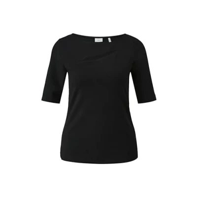 Abbildung von s.Oliver Black Label MIT Schlitz Tshirt basic, Damen, Größe: 36, Schwarz