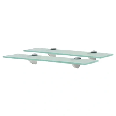 Abbildung von vidaXL 2X Regal Schwebend Wandregal Glasregal Glasboden Glasablage Badablage Wandablage Badregal Ablage Regale Bad Glas 40x10cm 8mm