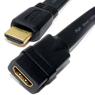Abbildung von Flach HDMI Hoch Geschwindigkeit Verlängerung Kabel Männlich Stecker Zum Weiblich Buchse 1 m [1 Meter/1m]