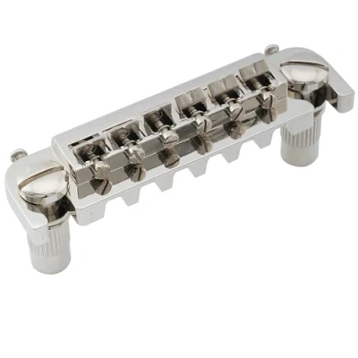 Abbildung von Musiclily Pro 52,5mm Badass Style Wraparound Steg Bridge Einstellbar Brücke für Epiphone Les Paul Junior E Gitarre,Nickel
