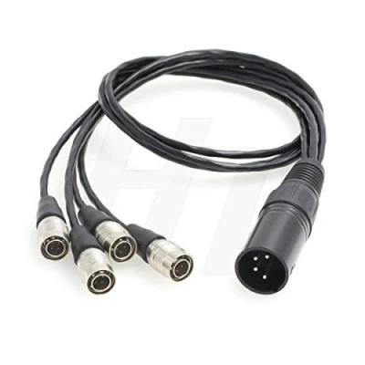Abbildung von Y Splitter Stromkabel XLR 4 Pin auf x Hirose Stecker für Soundgeräte 688 664 Zoom F8