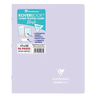 Abbildung von Clairefontaine 951475C Heft Koverbook BLUSH geheftet Umschlag aus PP zweifarbig blickdicht 17x22cm 48 Blatt, französische Lineatur Lindengrün/Lila, 1 Stück