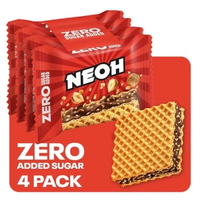 Abbildung von NEOH Haselnuss Knusperwaffeln 1g Zucker, 95 kcal, 21g Keto freundlich, Low Carb, ballaststoffreich Die neue Alternative zu traditionellen Süßigkeiten 4er Pack