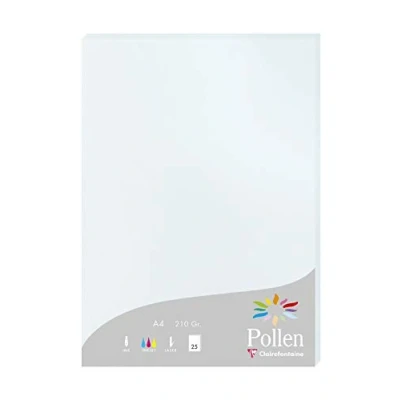 Abbildung von Clairefontaine 24201C Packung mit 25 Karten Pollen 210g, DIN A4, 21 x 29,7cm, Blau