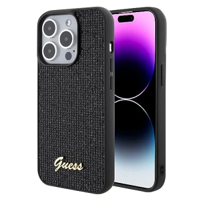 Abbildung von CG MOBILE Guess Handyhülle für iPhone 15 Pro mit schwarzen Pailletten, trendig und stilvoll, Silikon Glatte &amp; Kratzfeste Schutzhülle einfachem Snap on, Stoßdämpfung
