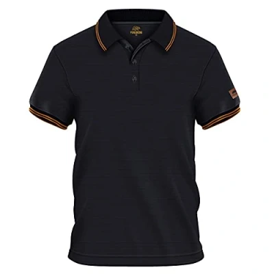 Abbildung von FORSBERG Marcoson Poloshirt mit bronzefarbenen Applikationen 3knopf Leiste, Farbe:schwarz/Bronze, Größe:S