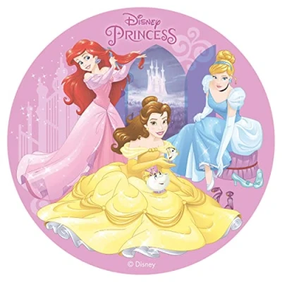 Abbildung von Dekora 114377 Disney Prinzessinnen Tortenaufleger aus Esspapieraus Reispapier, Rosa 20cm