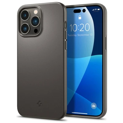 Abbildung von Apple iPhone 14 Pro Max Hülle Kunststoff Spigen Hard Case/Backcover Handyhülle Grau