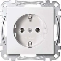 Abbildung von Schneider Electric Merten MEG2301 0619 Schuko Steckdose, Steckklemmen, Schutzkontaksteckdose, System M,Polarweiß, Made in Germany