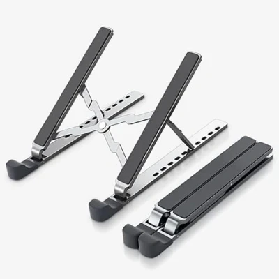 Abbildung von POWERSUP Aluminiumlegierung Laptop Ständer Faltbarer Notebook Höhenverstellbarer Laptopständer Belüftet Kühlung Halterung für MacBook Pro/Air, HP, Sony, Dell,alle 10 16 Laptops