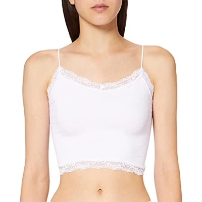 Abbildung von ONLY MIT Spitzenbesatz Modell &#039;VICKY&#039; Nahtlos Top, Damen, Größe: XS/S, Offwhite