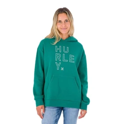 Abbildung von Hurley Damen Os Outline Text Kapuzenjacke Kapuzenpullover, Grasgrün, M