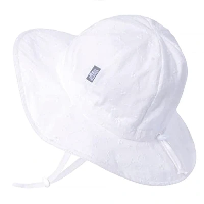 Abbildung von Jan &amp; Jul Kinder Sonnenhut aus Baumwolle, UV Schutz UPF 50+ (XL: 5 12 Jahre, Weißes Eyelet)