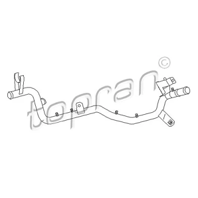Abbildung von TOPRAN 109 017 Kühlmittelrohrleitung VOLKSWAGEN: GOLF 3, 3 Variant, Vento, SEAT: Ibiza 2