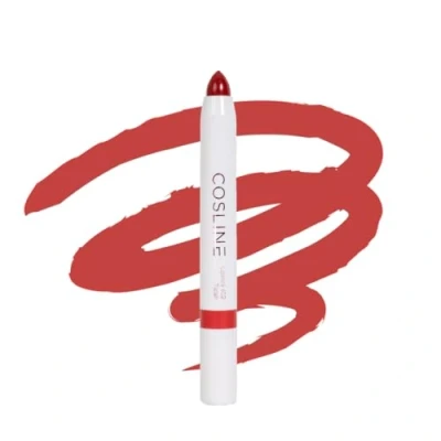Abbildung von COSLINE Lippenstift Nr. 402, Farbe: Rot, lange Halbarkeit, mit pflegenden pflanzlichen Ölen, weich und cremig