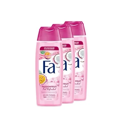 Abbildung von Fa Duschgel Passionsfrucht Feel Refreshed (3x 250 ml), erfrischende Duschpflege mit dem fruchtigen Duft von &amp; Kokosnusswasser