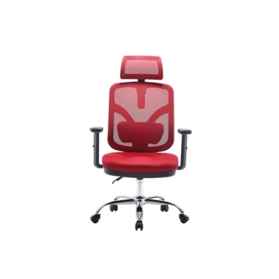 Abbildung von Angel Bürostuhl ergonomisch Schreibtischstuhl hat verstellbare Lordosenstütze &amp; Kopfstütze Office Chair mit Höhenverstellung und Wippfunktion 150 kg belastbar Farbe: Rot
