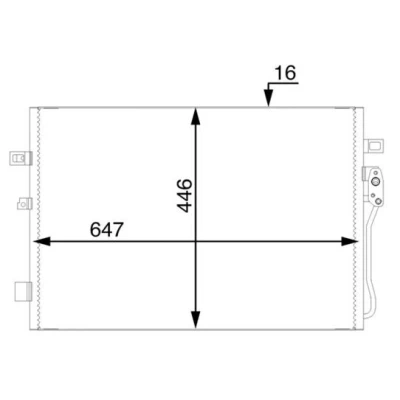 Abbildung von MAHLE ORIGINAL AC 46 000S Klimakondensator ohne Trockner 647, 650mm FIAT: Freemont, DODGE: Journey MPV