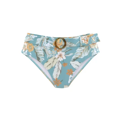 Abbildung von Sunseeker Highwaist Bikinihose, Damen, Größe: 34, Aquablau bedruckt