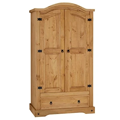 Abbildung von CARO Möbel Kleiderschrank SALSA Garderobenschrank im Mexiko Stil aus Kiefer massiv