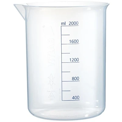 Abbildung von Vitlab Polypropylen Griffinbecher, Hohe Form, Graduiert, Transparent, 2000mL Kapazität, Höhe 187mm