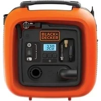 Abbildung von Black+Decker 11.0 Bar/12V Kompressor/ Luftpumpe, 160PSI, für Reifen, Bälle, Rollstühle, Etc., mit 2 Betriebsarten und Abpump Modus, ASI400, 12 V