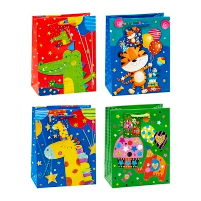 Abbildung von TSI Geschenktüten TIERPARTY, 12er Packung, Größe: Mittel (HxBxT 23 x 18 10 cm), Art. Nr. 86014